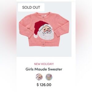 PINK CHICKEN santa cardigan